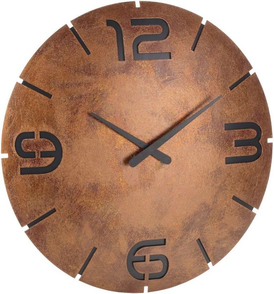 TFA Dostmann 60.3536 Contour Design draadloze wandklok (roestlook met batterij