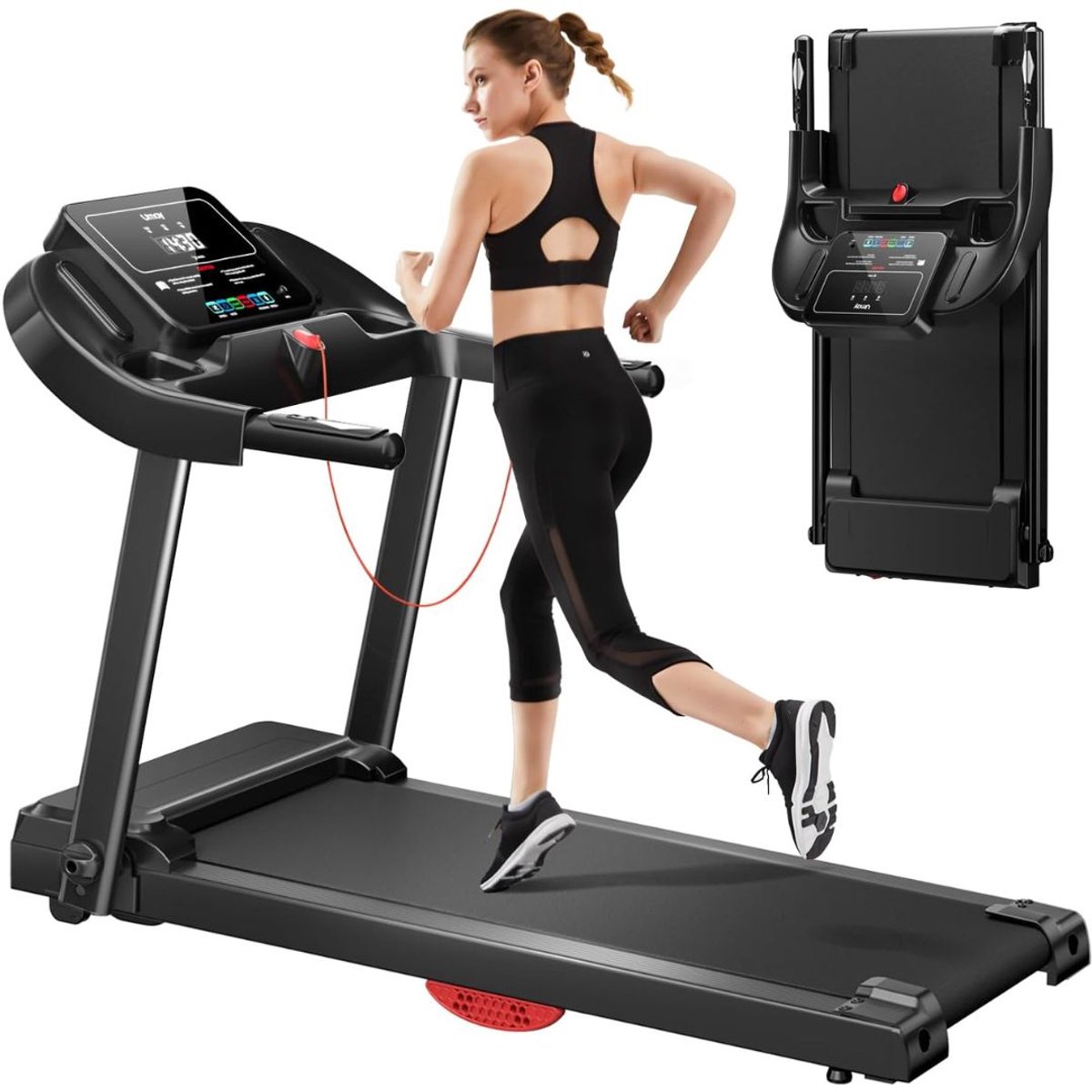Loopband Inklapbaar - Hometrainer Elektrisch - Walking Pad Fitness - Zwart