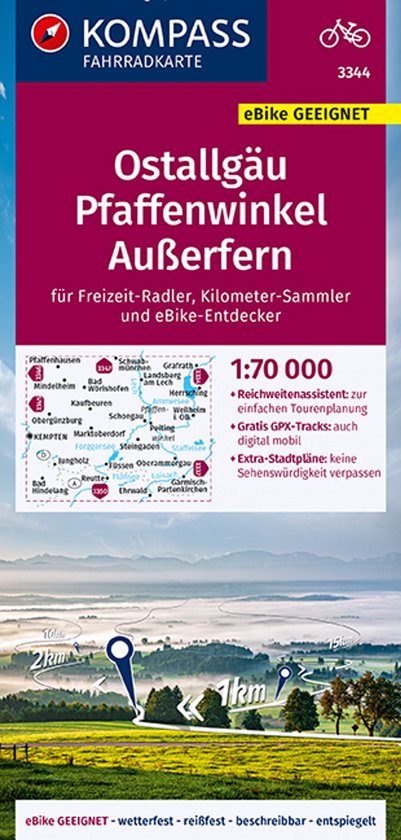 KOMPASS Fahrradkarte Ostallgäu, Pfaffenwinkel 1:70.000 - cover
