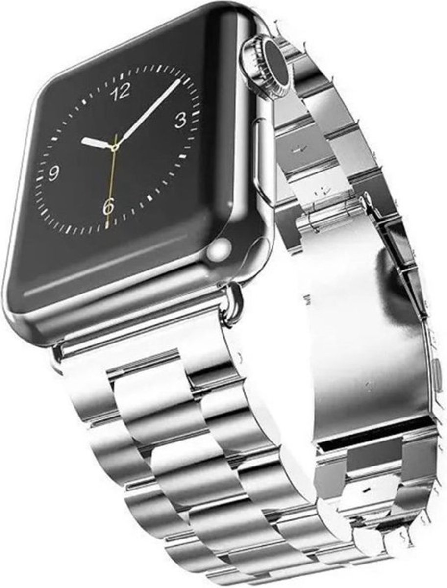 Ulanax® | Horlogeband - Polsbandje - Geschikt voor Apple smartwatch - Stainless Steel - Zilver - 38mm