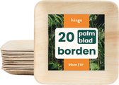 HAAGO - 20 Palmblad Wegwerpborden (Vierkant, 25cm) - 100% Natuurlijk, Biologisch afbreekbaar & Composteerbaar - Magnetronbestendig
