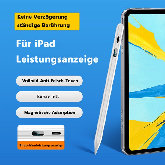 HAUSS SPOLE Stylus Pen-Magnetische Dop Voor iPad Pro/Mini-Air-11/12,9 Inch- Pencil Geschikt Voor Tablet, Ipad, Android en Apple - Stylus pen tablet - Palm rejection -2 extra punten van HAUSS SPOLE — afbeelding 2