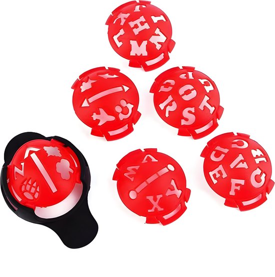 Stripe Balmarker 6 in 1 - Rode Golfbal Marker - Unieke Markeringsset met Letters & Figuren - Verbeter je Putt & Balherkenning - Golf Accessoires van Stripe. — afbeelding 3
