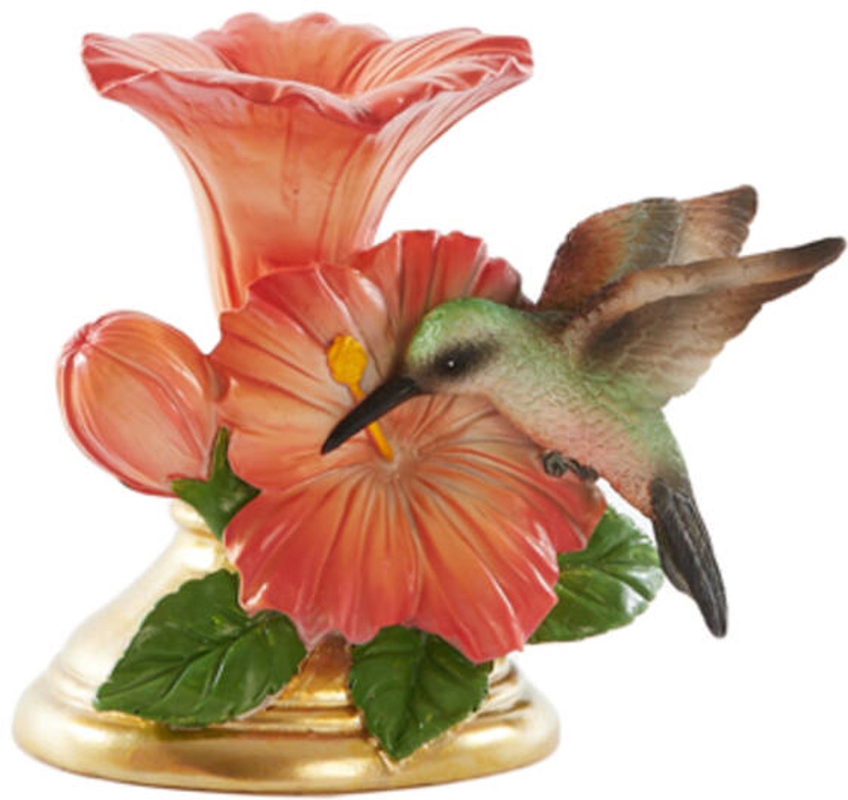 Light & Living Bird - kandelaar - koraal + groen/bruin - 14x10x13 cm groen,bruin