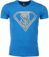 T-shirt - Superman Dollar Print - Blauw