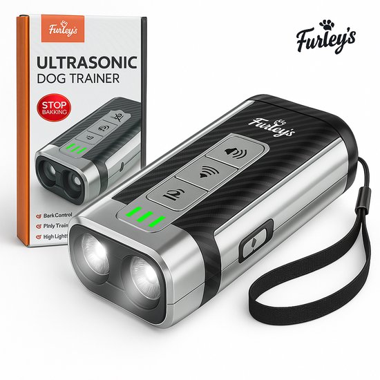 Ultrasoon blafstopapparaat, USB oplaadbaar, 4 verstelbare niveaus, automatische blafstop (groen