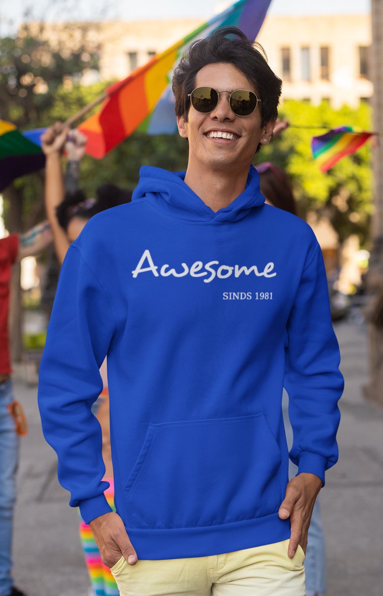 1981 Verjaardagscadeau heren Blauwe Hoodie heren met capuchon Awesome Hoodies