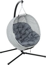 Bol.com Outsunny Hängesessel Stahl Polyester Grau aanbieding
