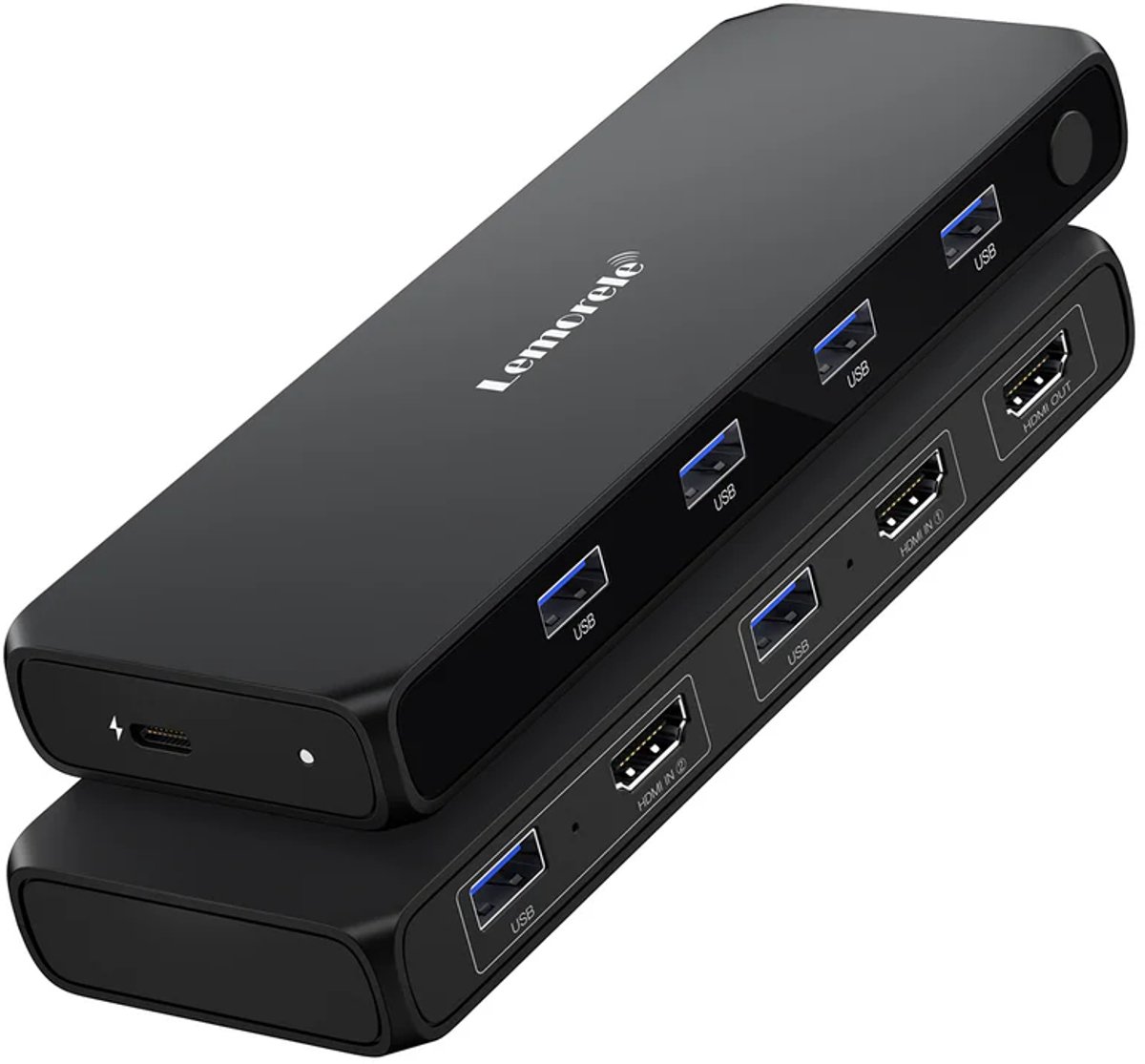Lemorele G98 - HDMI KVM Switch 2 in 1 - 4K @30Hz - 4x USB 3.0 - 1 Monitor 2 PC - USB Hub voor Muis & Toetsenbord - Voor Windows/Mac/Linux