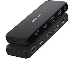 Lemorele G98 – HDMI KVM Switch 2 in 1 – 4K @30Hz – 4x USB 3.0 – 1 Monitor 2 PC – USB Hub voor Muis & Toetsenbord – Voor Windows/Mac/Linux