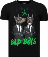 Bad Boys Pinscher - Rhinestone T-shirt - Zwart