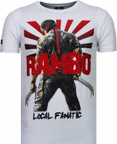 Rambo Shine - Rhinestone T-shirt - Wit