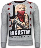 Marilyn Rockstar - Rhinestone Sweater - Grijs