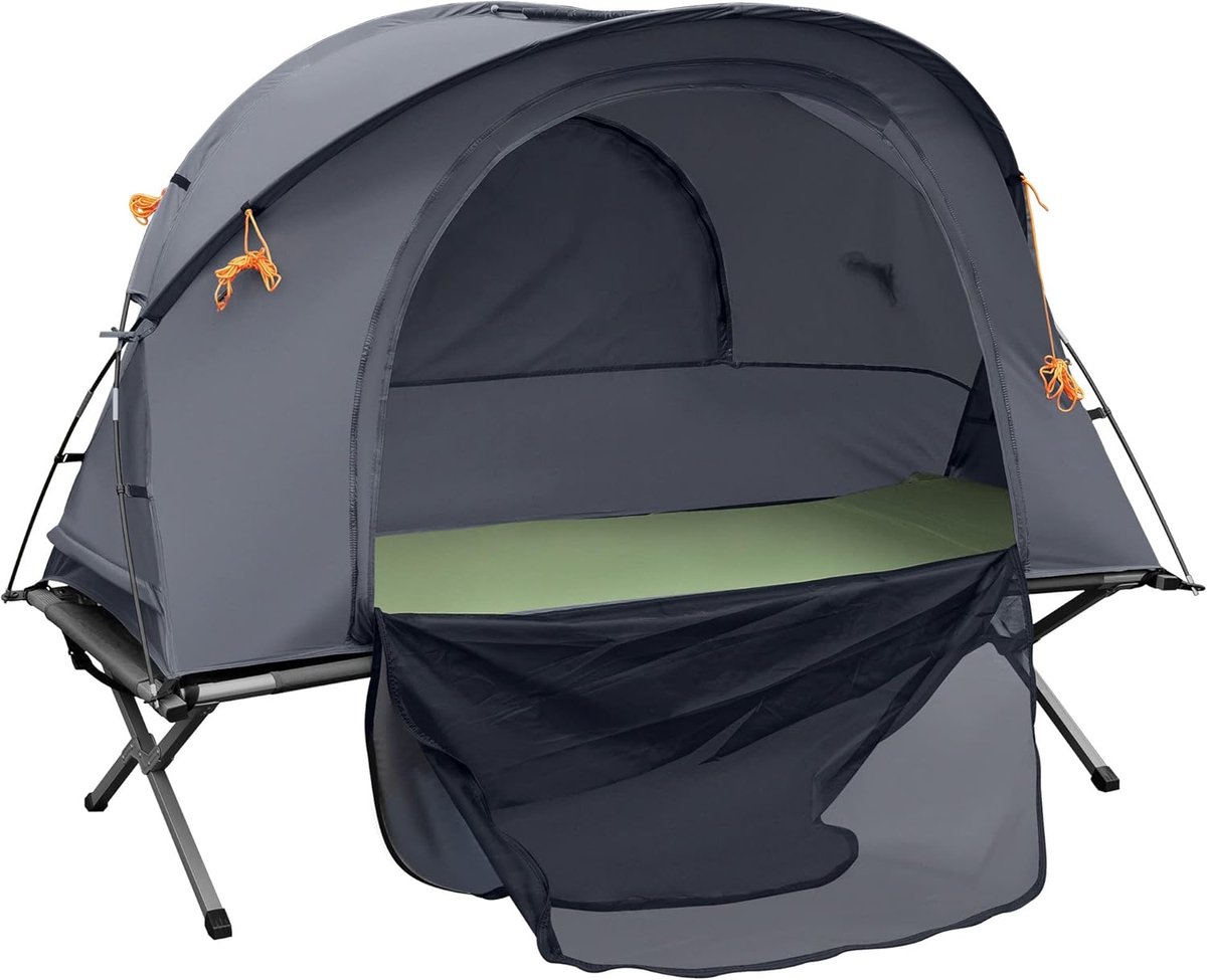 3-in-1 Camping Tent Set met Kampeerbed en Opblaasbaar Luchtbed - Inclusief Draagtas - Compact en Ruimtebesparend