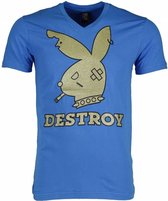 T-shirt - Destroy - Blauw