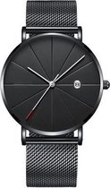 Chicago Black Mesh Horloge | Staal | Zwart / Zwart | Ø 40 mm