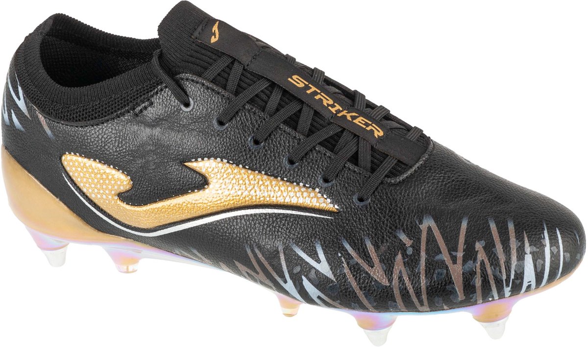 Zwarte Joma Striker 25 SG STRIKS voetbalschoenen voor mannen, maat 44,5, van synthetisch leder met kurken noppen.