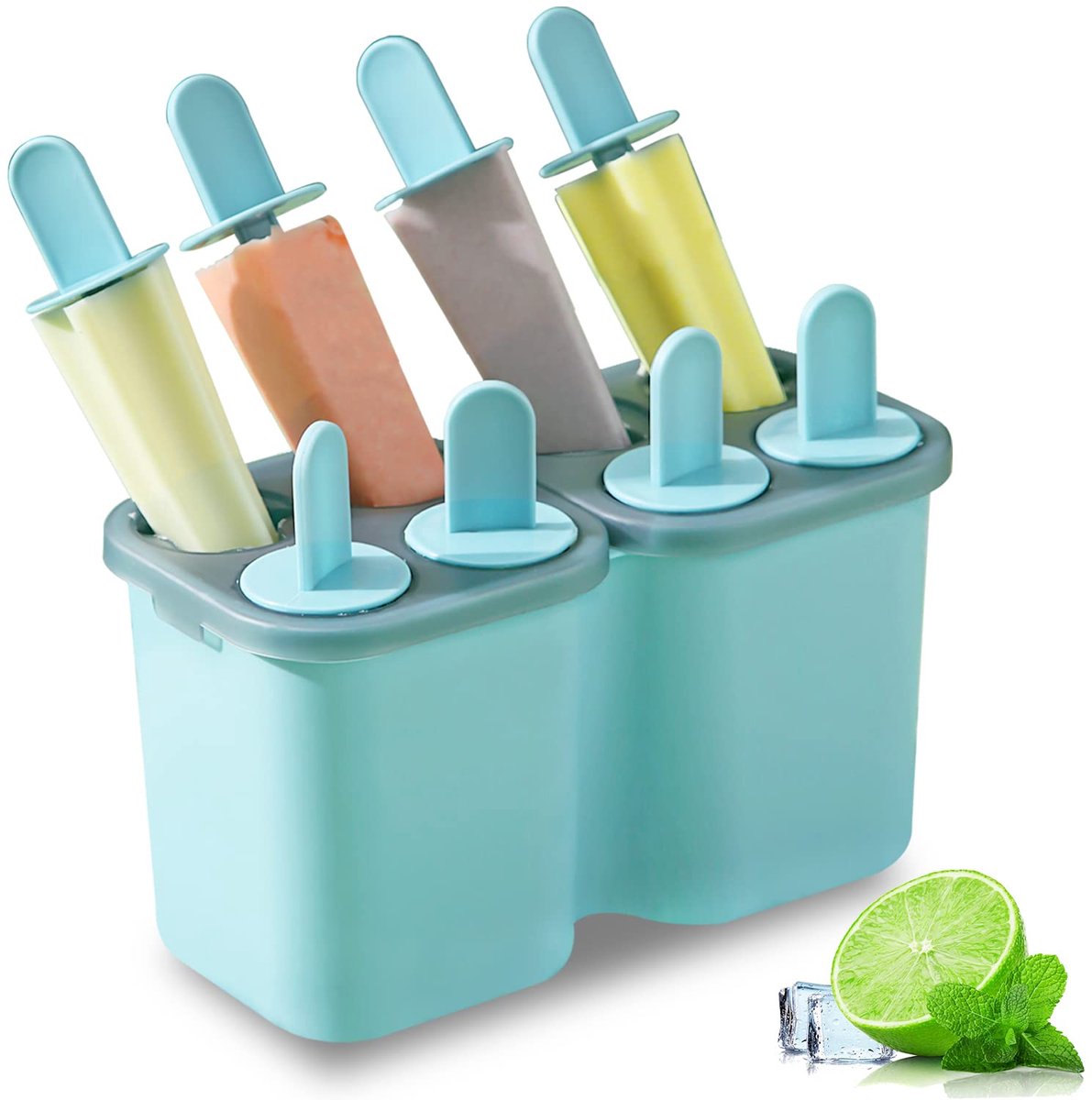 Unyqoos ® IJsjesvormen Set van 8: Herbruikbare en Gemakkelijk Verwijderbare IJsjesmallen voor Kinderen