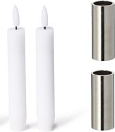 Novaliv 4 x kandelaar, magnetisch, 2,8 x 5 cm, zwart, led-staafkaarsen, premium echte waskaars, elektrisch op batterijen, magnetische tafelkaarsen, kersttafeldecoratie, adventskrans Novaliv 4 x kandelaar, magnetisch, 2,8 x 5 cm, zwart, led-staafkaarsen, premium echte waskaars, elektrisch op batterijen, magnetische tafelkaarsen, kersttafeldecoratie, adventskrans