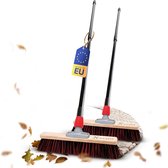 Novaliv Premium klauwbezem met steel, 40 cm, speciale bezem, gebogen borstelharen, kunststof kop, ideaal als tuinbezem, krabbezem, kunstgras bezem, optimaal voor camping, straatbezem
