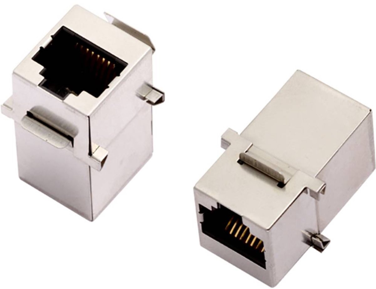 encitech 3101-CAT6a RJ45-connector CAT 6a 2101-0115-05 Koppeling, dubbel Aantal polen 8P8C Zwart 1 stuk(s)