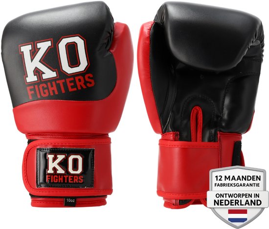 KO Fighters - (Kick) Bokshandschoenen - Boxing Gloves - Rood