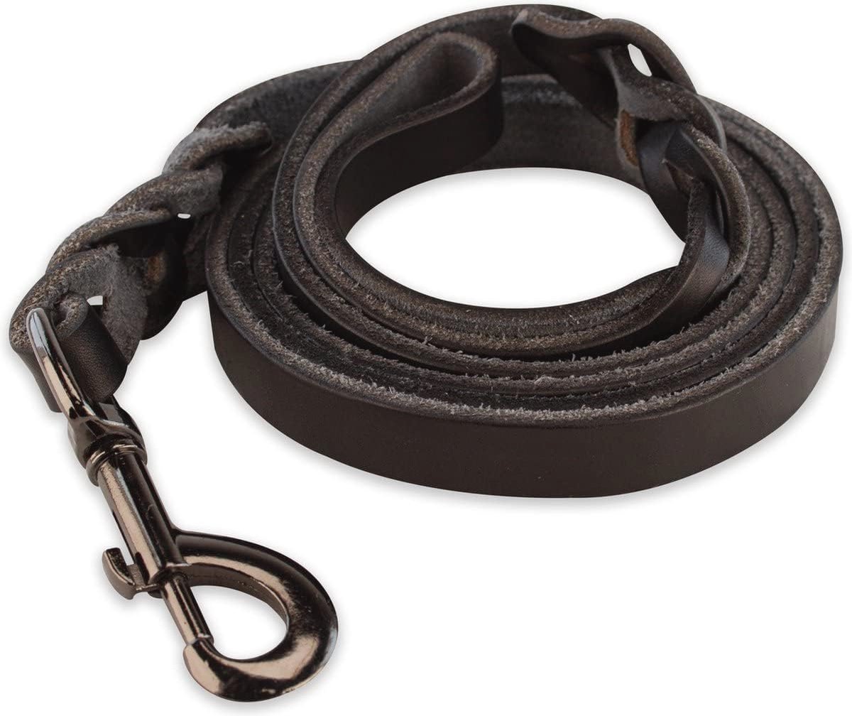 Zwarte Gevlochten Hondenriem van Volnerfleer - 220cm - Duurzaam en Stijlvol