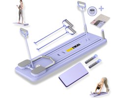 Hedge® Pilates Board - 8 in 1 Pilates Board - Pilates Reformer - Reformer Board - Buikspiertrainer - Opvouwbare Pilates Set - Opvouwbare Reformer - Pilates - Home Pilates - Multi-functioneel Fitness Board - Paars