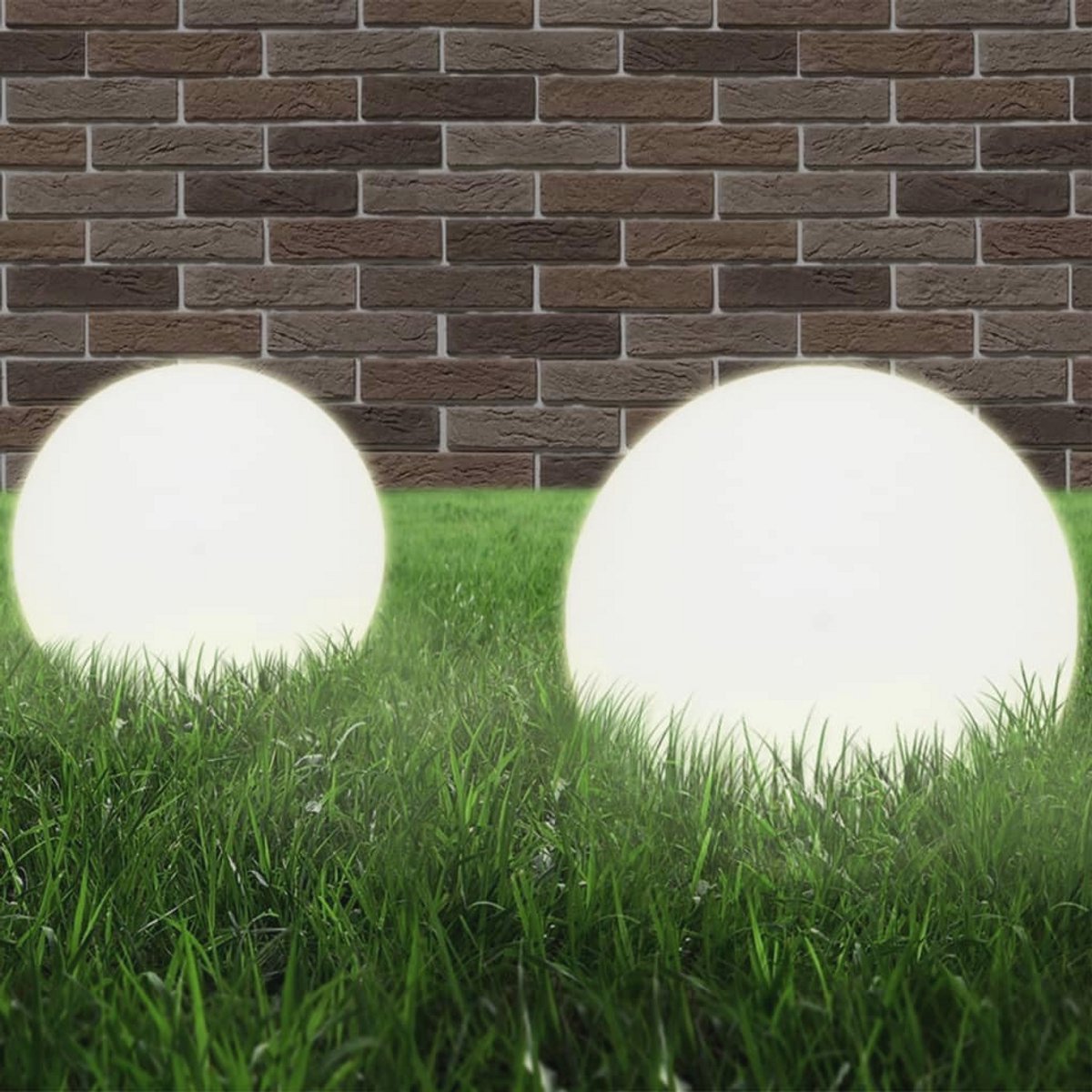 LED Tuinlampen Set van 2 - 20 cm Ronde Bollampen voor Buitenverlichting