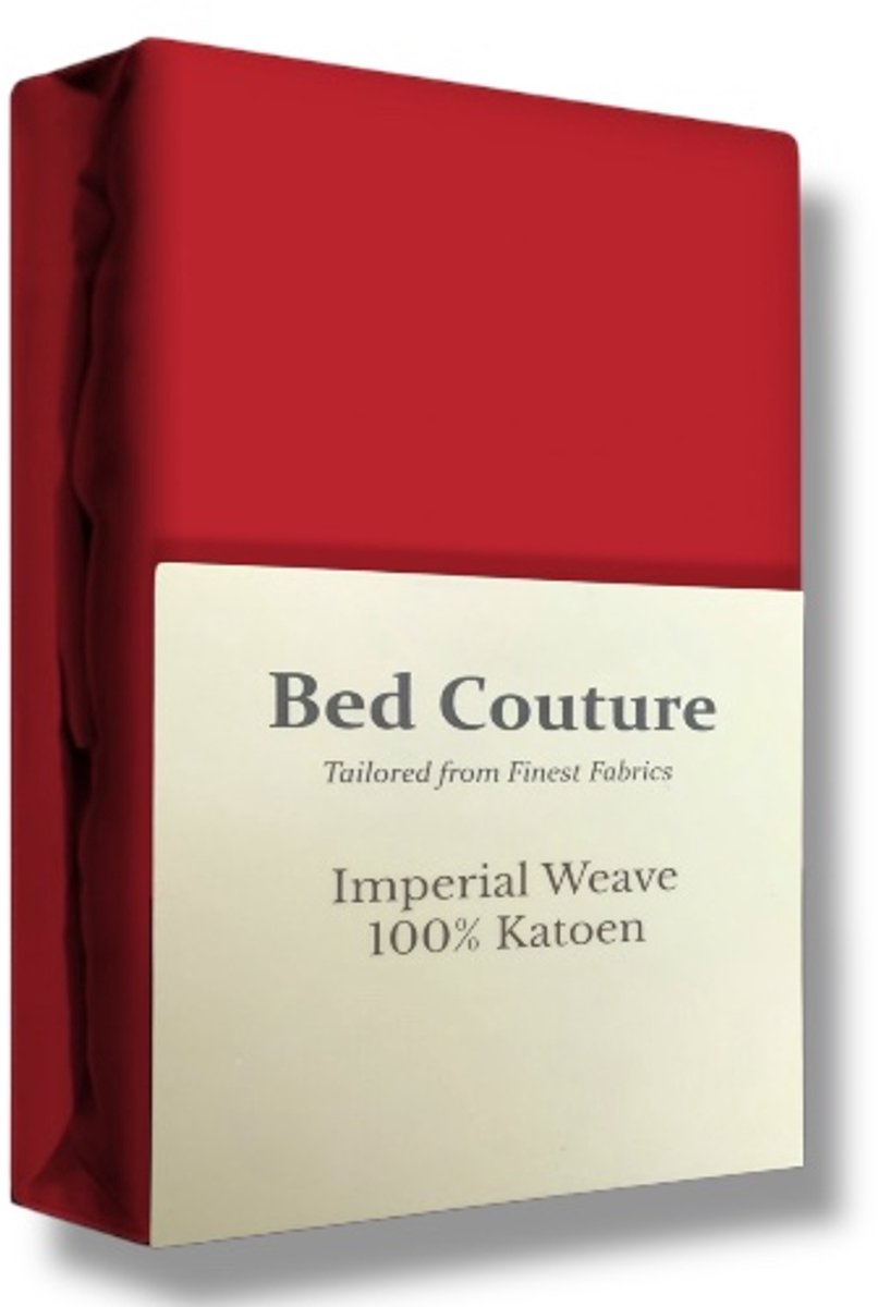 Bed Couture - Hoeslaken van 100% Katoen - Lits-Jumeaux extra breed 200x200cm - Hoekhoogte 30cm - Ultra Zacht en Duurzaam - Rood