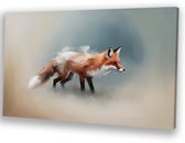 Abstracte vos met dynamische kleuren - Vos wanddecoratie - Muurdecoratie canvas dieren - Abstracte kunst - Binnenhuisdecoratie - Woondecoratie - canvas 90x60 cm