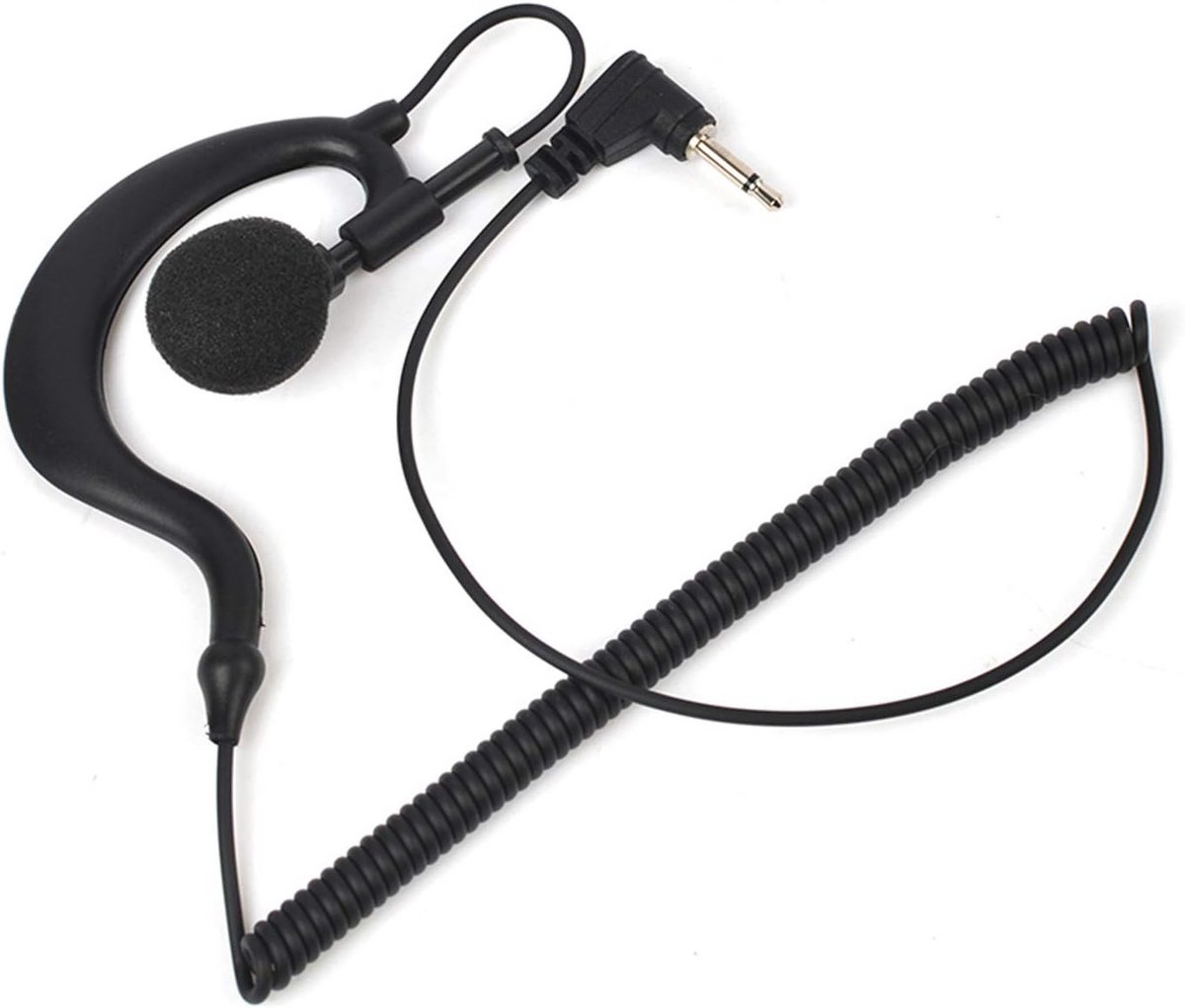 3.5mm Luister Alleen Oortje voor Radio met Zachte Oorhaak - Ideaal voor Beveiliging en Surveillance