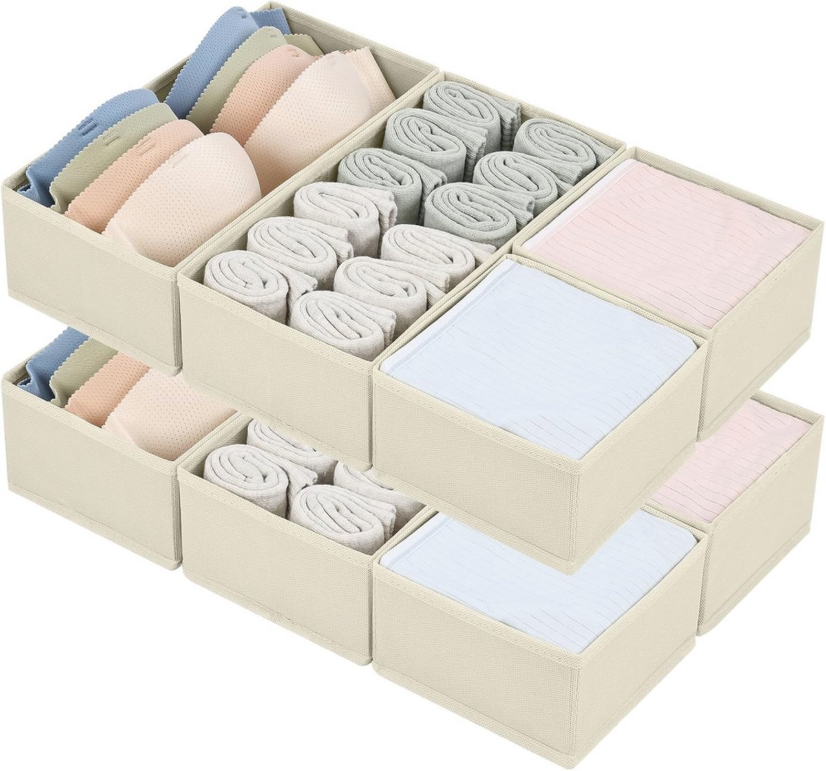 8 Stuks Lade Organizer - Opvouwbare Opbergdoos voor Kledingkasten