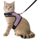 Zootic kattentuigje met looplijn - Kattenharnas violet maat L - Halsomvang 24-32cm & Borstomvang 36-40cm
