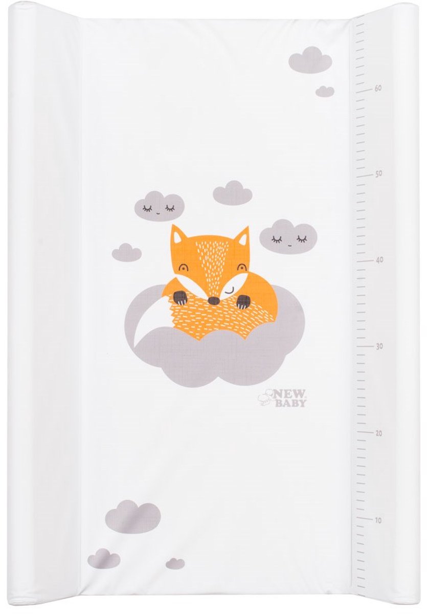 NEW BABY - Aankleedkussen - Verschoonmatje vos wit 50x70cm waterdicht - Aankleedmat - Verschoonmat - Commodekussen - Babykussen - Babyaccessoire