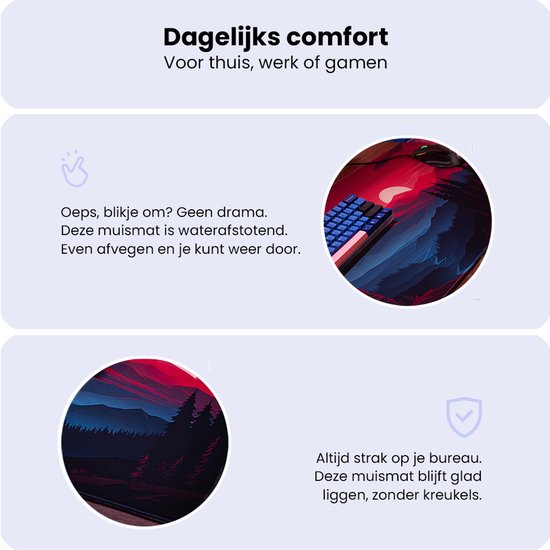 HIVEM1ND Twilight Valley - Tapis de souris de Gaming - Tapis de souris - Sous-main de bureau - 90x40 CM