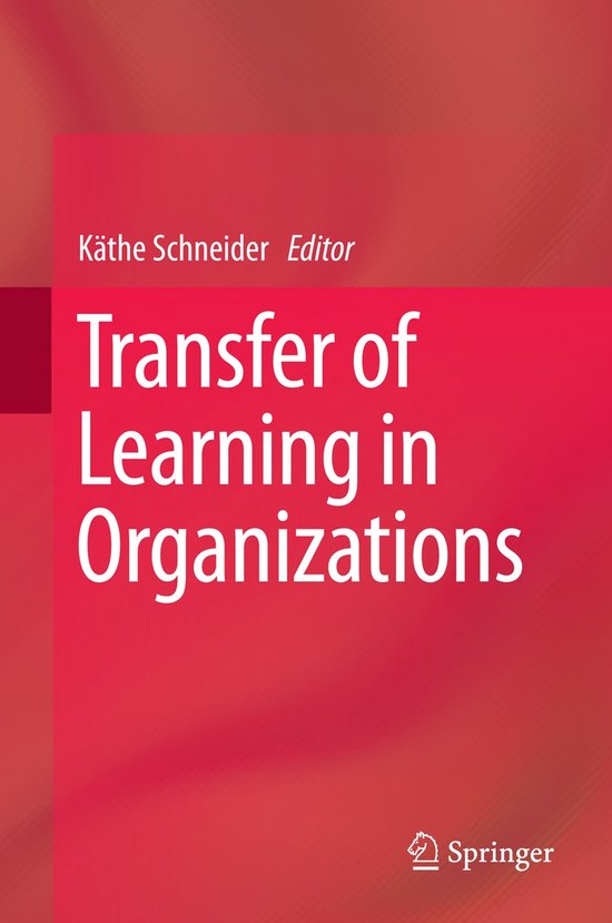 Transfer Of Learning In Organizations - cover