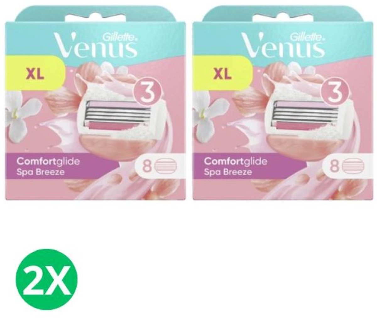 Gillette Venus Comfortglide Spa Breeze Scheermesjes voor Vrouwen - 16 navulmesjes - Voordeelverpakking 2 x 8 stuks