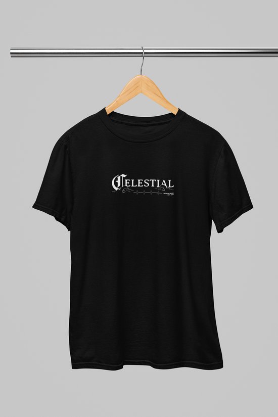 Oversized shirt - Celestical - Wurban Wear | T-shirt | Merk kleding | Unisex tshirt | Streetwear | Pump cover | Techno outfit | Merk shirt | Gym shirt | y2k | Techwear | Urban | Grote maten | T-shirt heren | T-shirt dames | Zwart