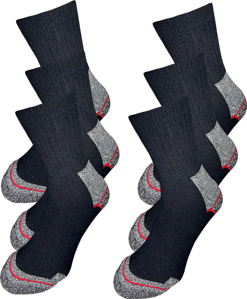 WeirdoSox - Werksokken heren met versterkte hiel en teen - 6 paar - Zwart - Sokken Heren - Maat 39/42