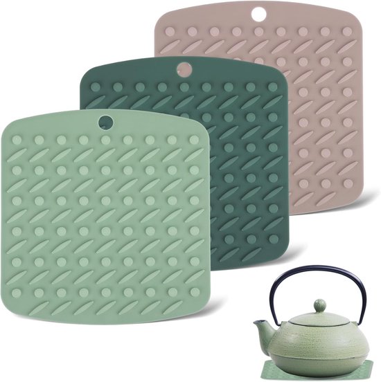 4 Stuks Siliconen Onderzettermatten Voor Hete Potten En Pannen Pannenlappen Voor Keuken Hittebestendige Retro Warmte Isolatie Pad