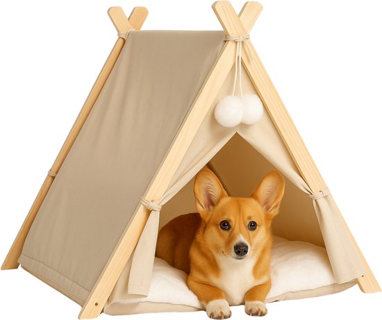 Dogs&Co® Tipi Tent voor katten of kleine honden Ecru