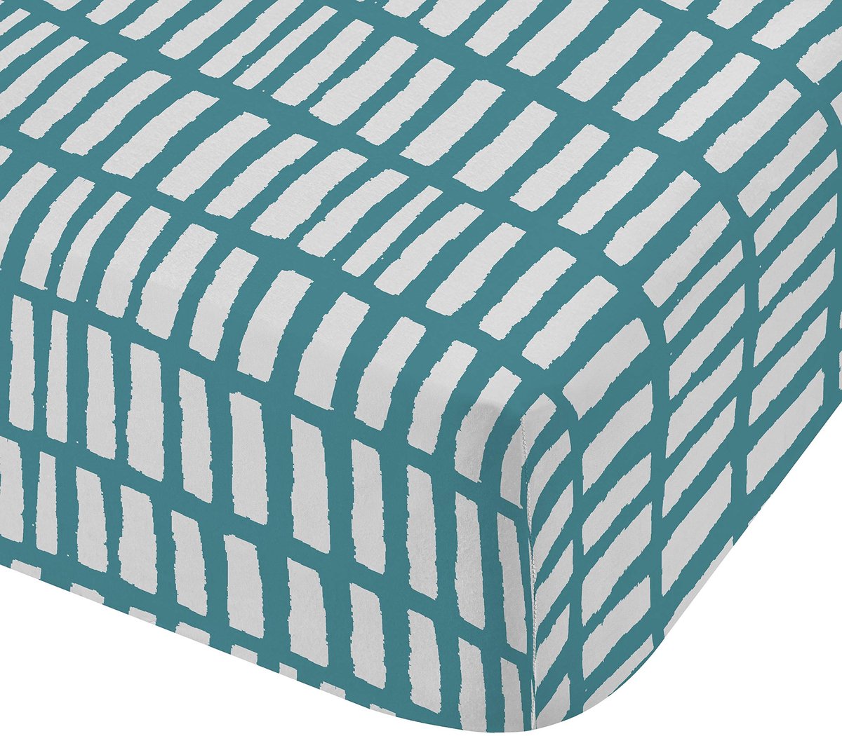 Ibenzoa Luxueus Geometrisch Ontwerp Blauwgroen Laken en Kussenslopen Set voor Comfortabel Slapen