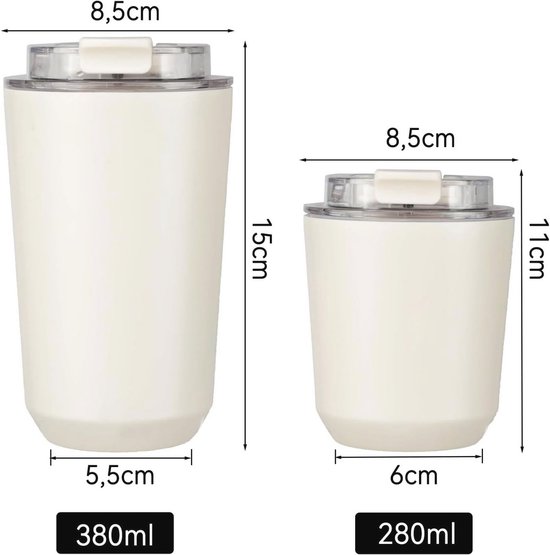 Thermo Koffiemok To Go - Lekvrije Koffiebeker voor Onderweg, Ideaal voor koffie en thee van thermo — afbeelding 3