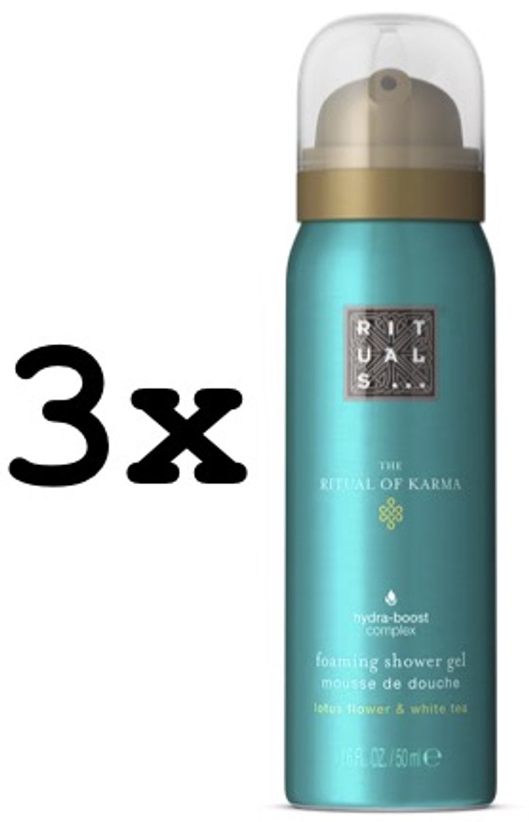 RITUALS - Ritual Of Karma -3 X Mini Travel Foaming Shower Gel - 50 ml x 3 = 150 ml - Doucheschuim 50 ml x 3 = 150 ml