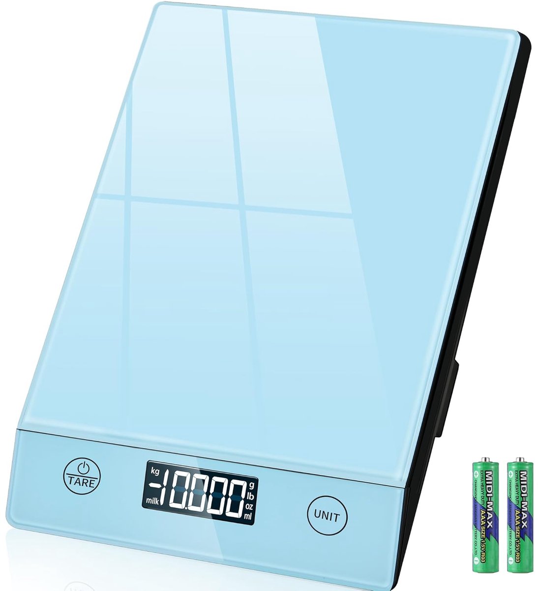 Digitale Keukenweegschaal tot 10 kg - Nauwkeurige Glazen Weegschaal met Tarra-functie en Touch-knop