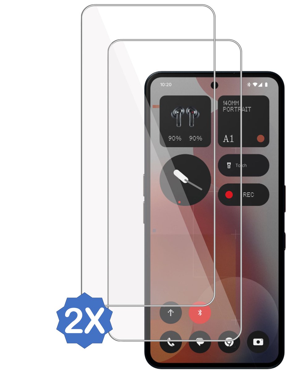 2x TechNow Screenprotector geschikt voor Nothing Phone (3a) – Screenprotector - Gehard Glas - Proteqt+