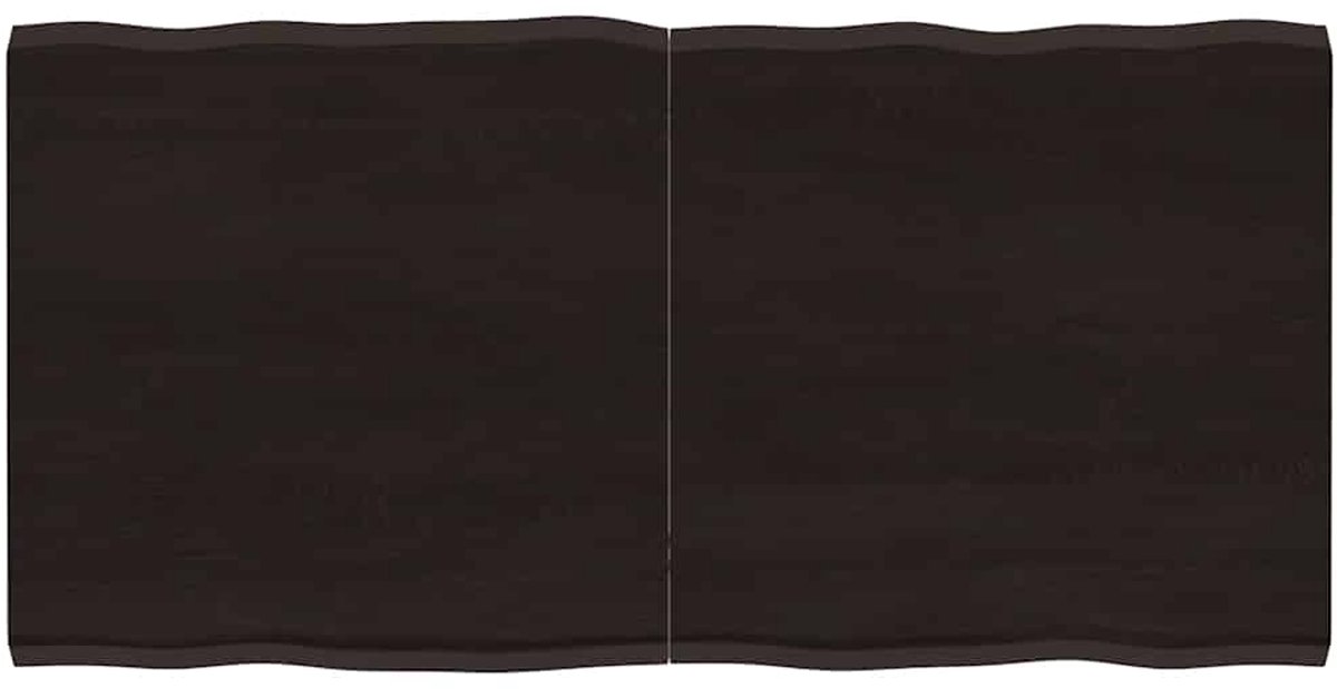 vidaXL Tafelblad - natuurlijke - rand - 120x60x(2-4)cm - eikenhout - donkerbruin