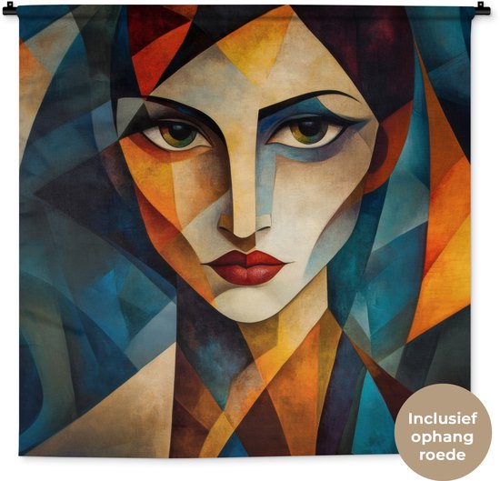 Tapisserie murale 150x150 cm - Portrait - Abstrait - Formes - Tapisserie - Tapisseries