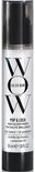 Fles met zilverkleurige glitters en de tekst 'POP & LOCK HIGH GLOSS FINISH FRIZZ CONTROL + UV PROTECTANT'.